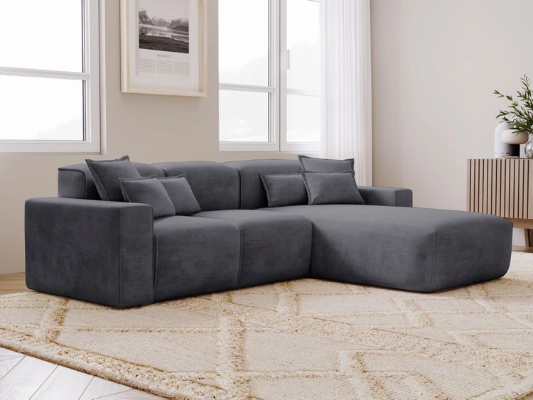 Narożnik L Prawy Leni Ciemny szary