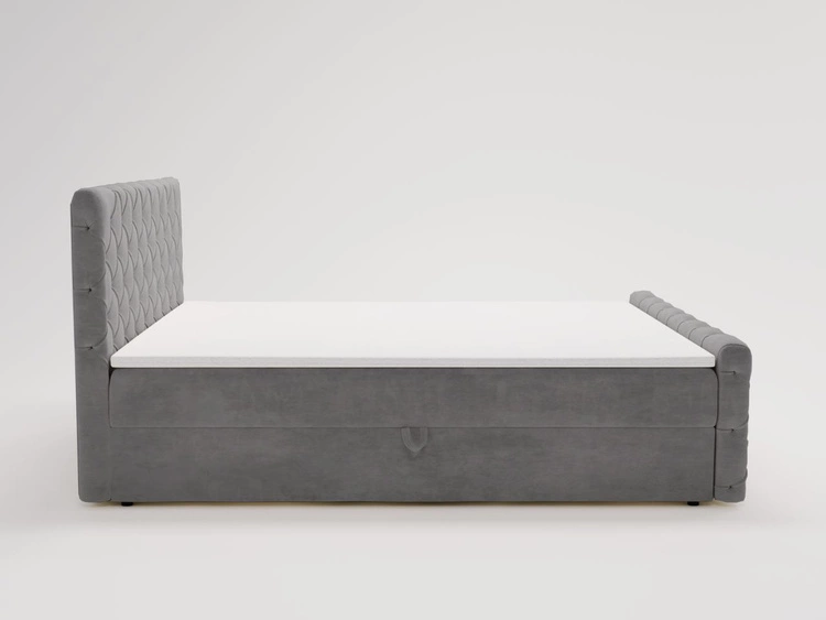 Łóżko kontynentalne z pojemnikiem na pościel 140x200 Lunaris Szare