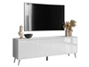 Szafka RTV pod telewizor z drzwiczkami na srebrnych nogach Vivance Biały połysk
