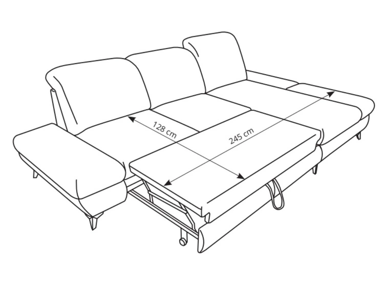 Narożnik L Prawy z funkcją spania i pojemnikiem Hannover Jasnobrązowy