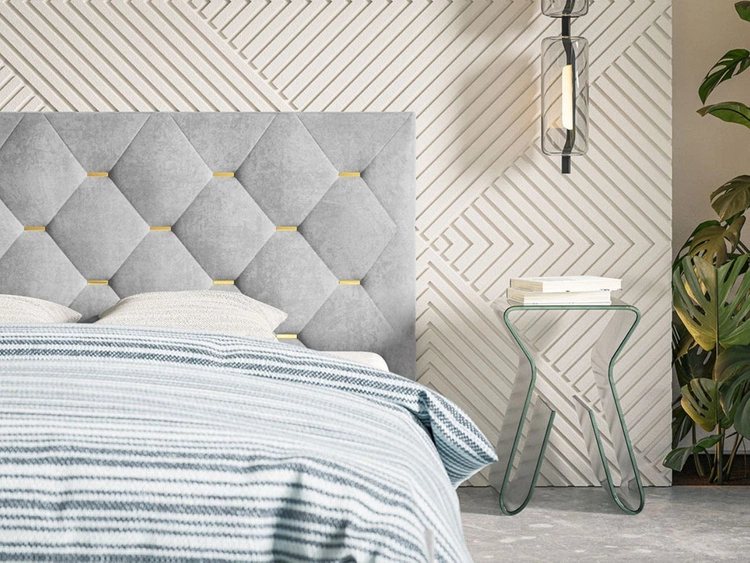 Łóżko tapicerowane z pojemnikiem i stelażem 180x200 Salento beżowe