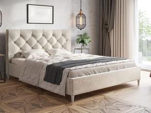 Łóżko tapicerowane ze stelażem 160x200 Tril Beżowe