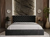Łóżko tapicerowane z pojemnikiem i stelażem 160x200 Apollo Czarne