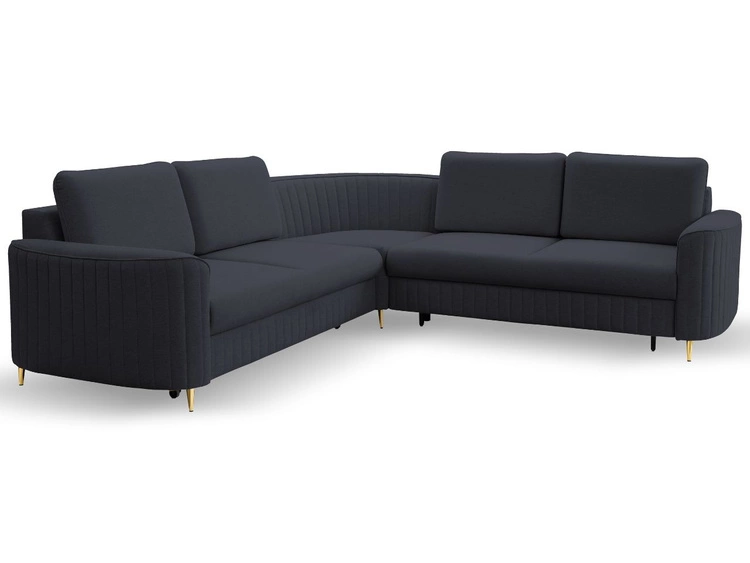 Narożnik L Lewy z funkcją spania i pojemnikiem Limon Ciemny niebieski