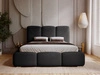 Łóżko tapicerowane z pojemnikiem i stelażem 160x200 cm Bubble Czarne