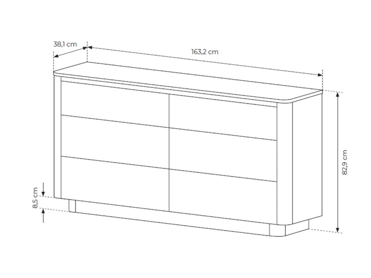 Zestaw mebli do salonu Fascino Dąb Cremona, czarny