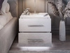 Stolik nocny z dwoma szufladami Nuveo Lux Biały Połysk
