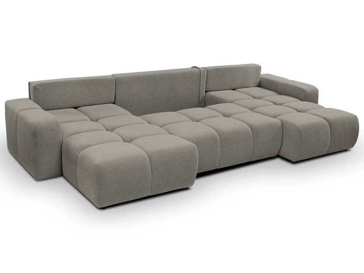 Narożnik U z funkcją spania i pojemnikiem Sile U Szary