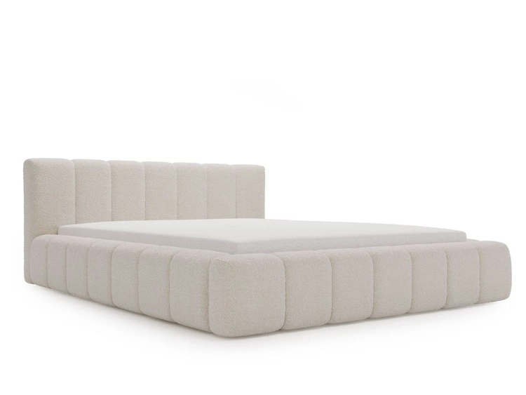 Łóżko tapicerowane z pojemnikiem i stelażem 160x200 Orio Beżowy