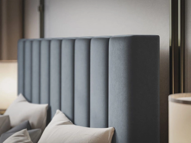 Łóżko tapicerowane ze stelażem 160x200 Snazi Czarne