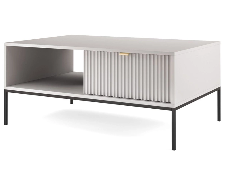 Zestaw mebli do salonu Amber szary na czarnych nogach