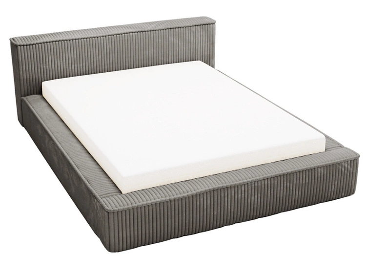 Łóżko tapicerowane z pojemnikiem i stelażem 140x200 Lago Szare