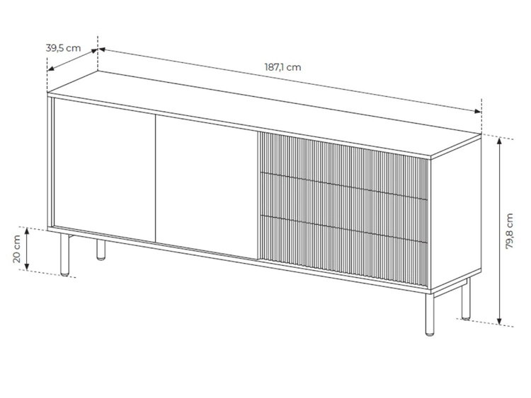 Komoda z drzwiami i szufladami 187 Gradimento Dąb Cremona