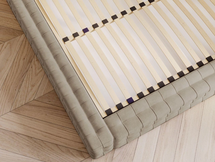 Łóżko tapicerowane z pojemnikiem i stelażem 160x200 Barbados Jasny brąz