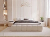 Łóżko tapicerowane z pojemnikiem i stelażem 180x200 Cloud Low beżowe