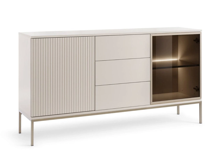 Komoda z drzwiami i szufladami i oświetleniem LED Deo Kaszmirowa