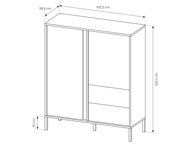 Komoda z drzwiami i szufladami Dego Beżowa