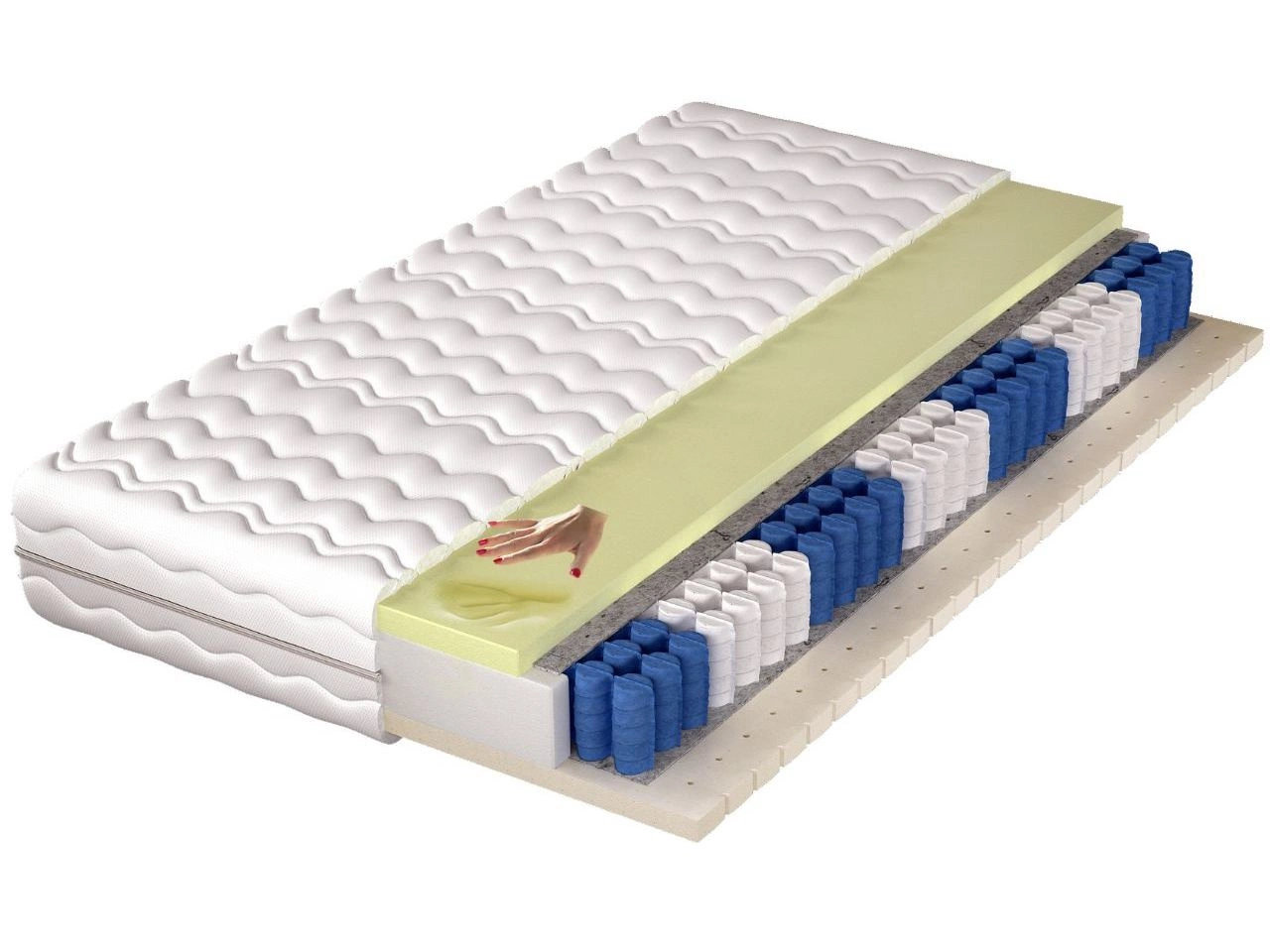 Materac kieszeniowy pocket z pianką termoelastyczną Lusaro 80x200