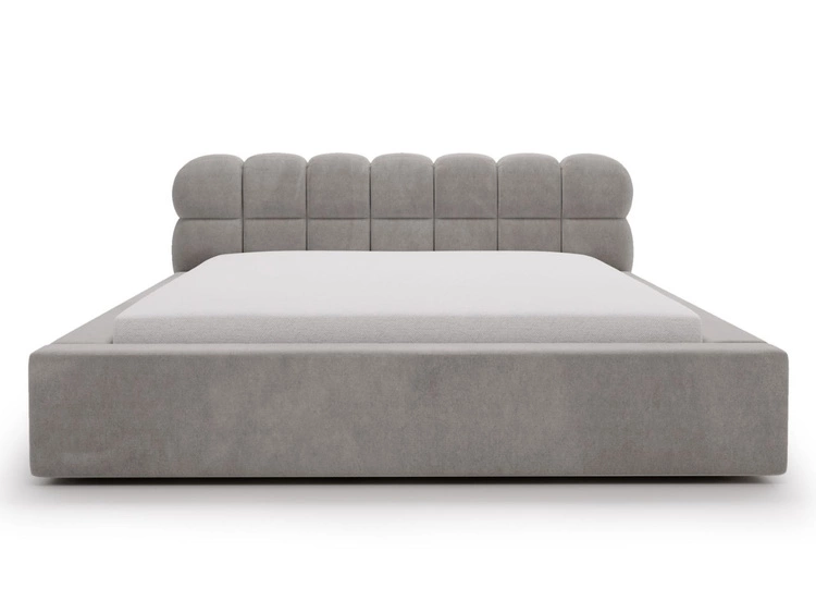 Łóżko tapicerowane z pojemnikiem i stelażem 160x200 Plaza Szare