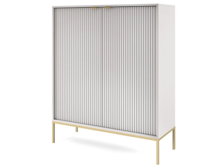 Komoda z drzwiami Amber Szara na złotych nogach