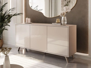 Trzydrzwiowa komoda 154 cm w stylu glamour na kaszmirowych nogach Vivance kaszmir połysk