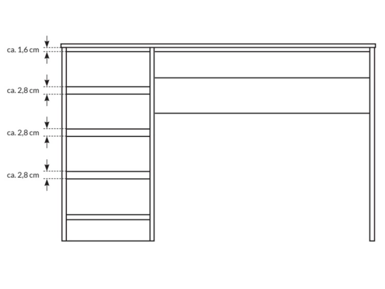 Toaletka z lustrem Anes Antracyt