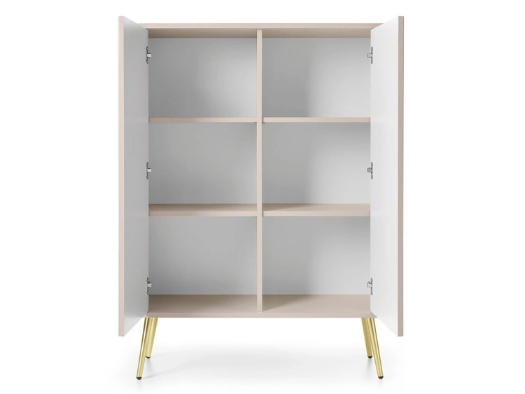 Komoda z drzwiami na złotych nogach Viva Beżowa