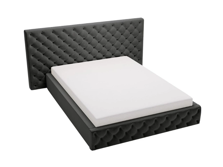 Łóżko tapicerowane z pojemnikiem i stelażem 120x200 cm Madera Czarne