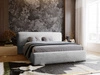 Łóżko tapicerowane z pojemnikiem i stelażem 140x200 cm Monza Jasnoszare