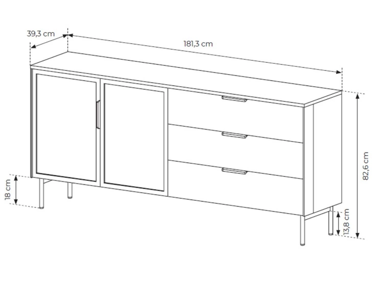 Komoda z drzwiami i szufladami Lumina Kaszmir