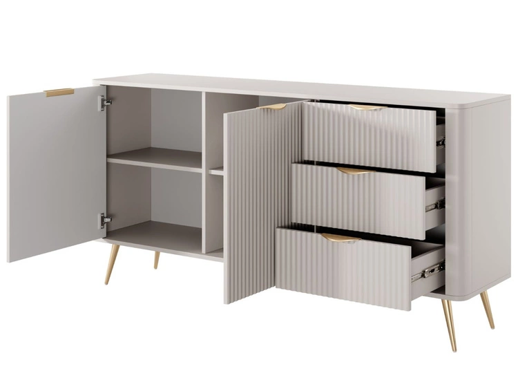 Komoda z drzwiami i szufladami 163 cm Latina Beżowa