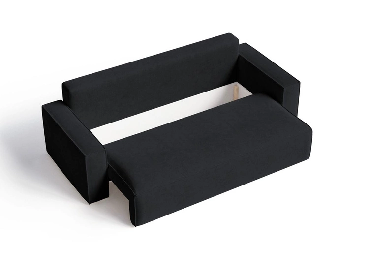 Kanapa z funkcją spania i pojemnikiem na pościel Sivra Czarna