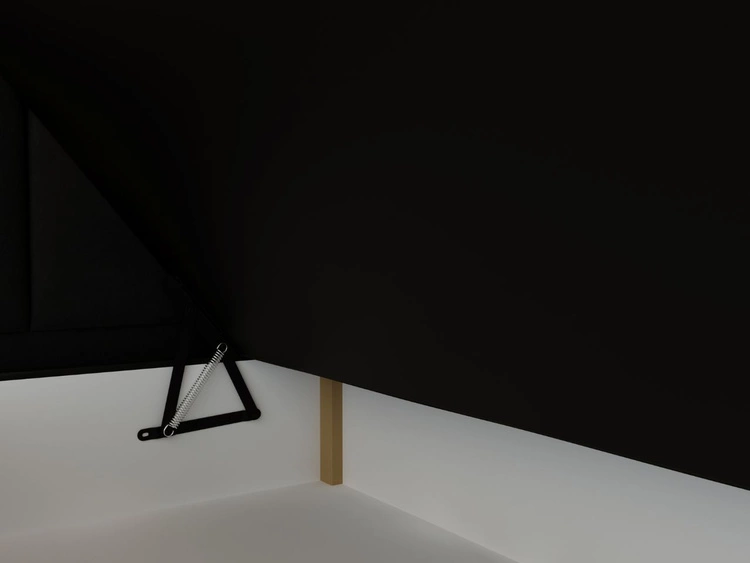 Łóżko kontynentalne z pojemnikiem na pościel 180x200 Cloud czarny