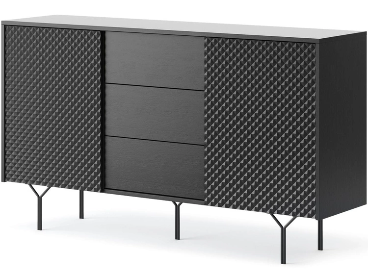 Komoda z drzwiami i szufladami Ravi Czarna