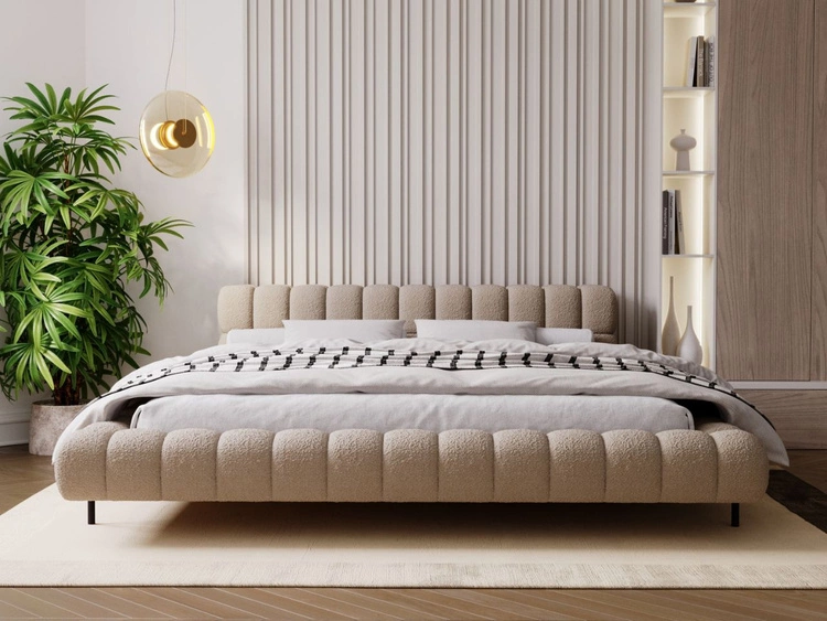 Łóżko tapicerowane ze stelażem 120x200 Imagine Brązowe