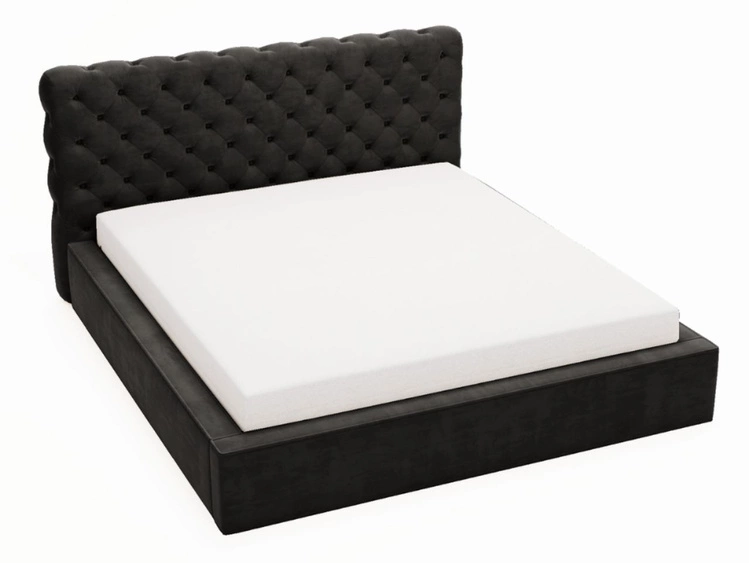 Łóżko tapicerowane z pojemnikiem i stelażem 140x200 Apollo Czarne