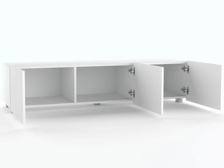 Zestaw szafek pod telewizor z drzwiczkami 300 cm Biała