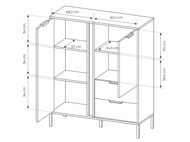 Komoda z drzwiami i szufladami Drino Antracyt