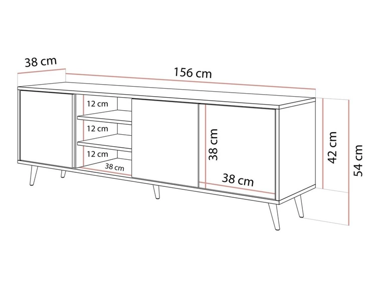 Szafka RTV pod telewizor z drzwiczkami na srebrnych nogach Vivance Kaszmir połysk