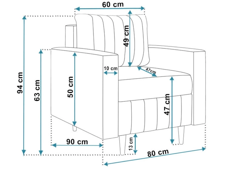 Fotel do salonu Castelo szary