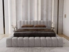 Łóżko tapicerowane z pojemnikiem na pościel i stelażem 180x200 Italia Szare