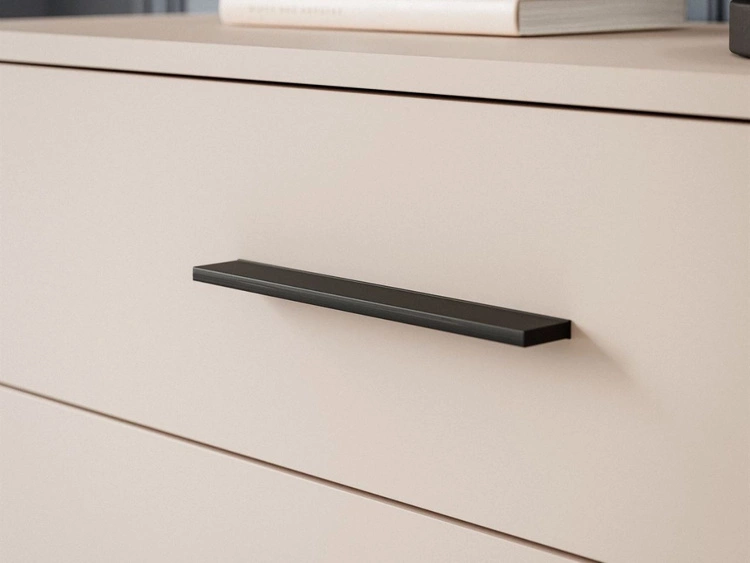 Komoda z szufladami i oświetleniem LED na czarnych nogach Nuveo Kaszmir