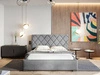 Łóżko tapicerowane z pojemnikiem i stelażem 180x200 Taranto Szare