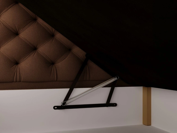 Łóżko kontynentalne z pojemnikiem na pościel 180x200 Bergamo brązowe