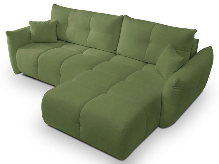 Narożnik L uniwersalny z funkcją spania i pojemnikiem Bene Zielony