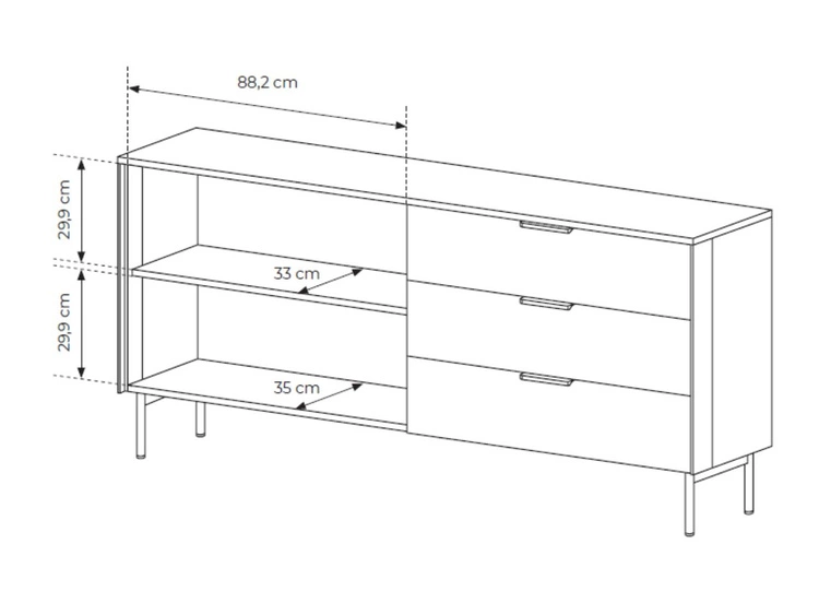 Komoda z drzwiami i szufladami Lumina Kaszmir