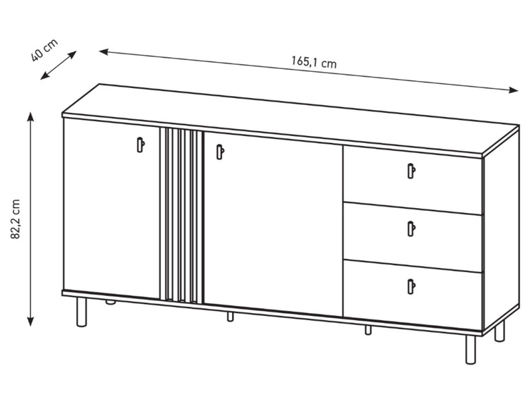 Komoda z drzwiami i szufladami Malone Dąb artisan, Antracyt