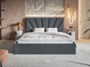 Łóżko tapicerowane z pojemnikiem i stelażem 160x200 Orlo ciemnoszare