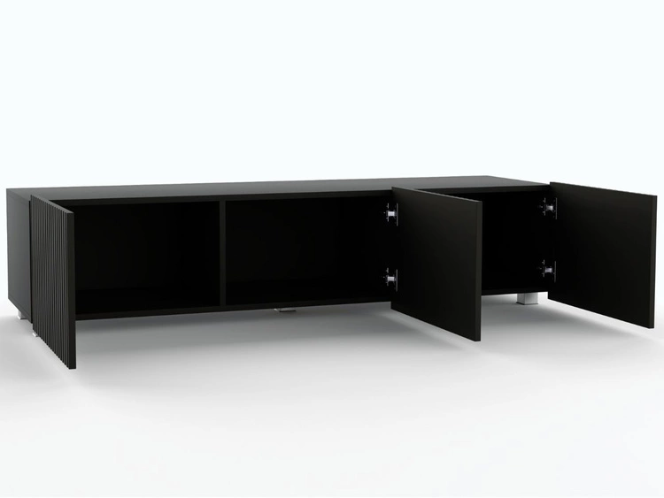 Zestaw szafek pod telewizor z drzwiczkami 300 cm Czarna
