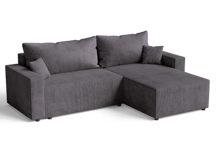 Narożnik L uniwersalny z funkcją spania i pojemnikiem Nivo Grafitowy